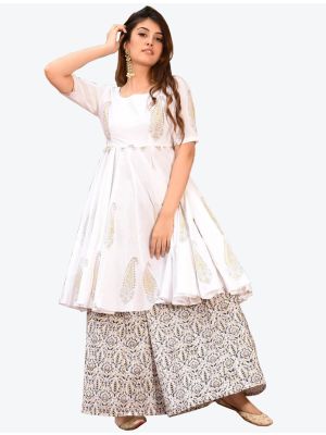 white maslin digital printed kurti with palazzo fabku20336