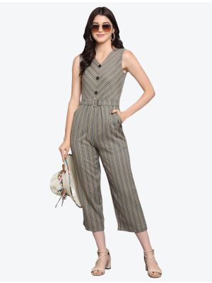 grey soft viscose designer jumpsuit fabku20447