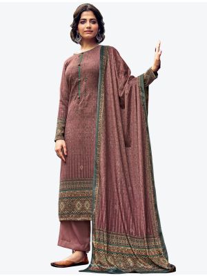 Pinkish Purple Soft Pashmina Winter Wear Plazzo Suit with Dupatta small FABSL20623