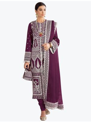 Rich Purple Faux Georgette Festive Wear Designer Pakistani Suit FABSL20791