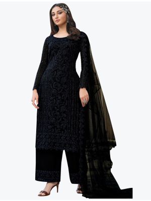 Black Butterfly Net Exclusive Designer Palazzo Suit FABSL20936