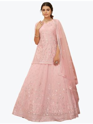 Light Pink Georgette Exclusive Designer Lehenga Choli FABLE20290