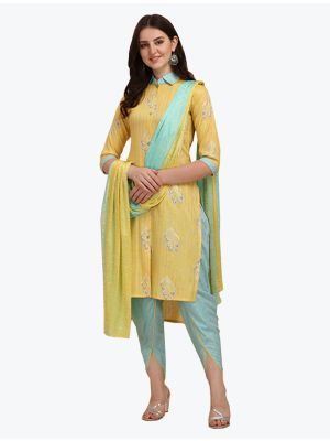 Light Yellow Fine Rayon Patiala Style Readymade Suit FABSL20981