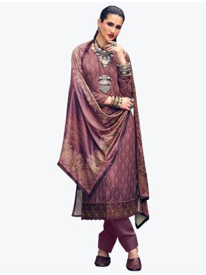 Rich Purple Embroidered Pashmina Suit With Swarovski Work small FABSL21204