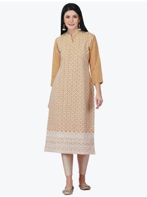 peach viscose kurti with lucknowi embroidery work fabku20685