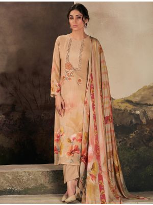 Beige Muslin Ready To Wear Salwar Kameez FABSL22200