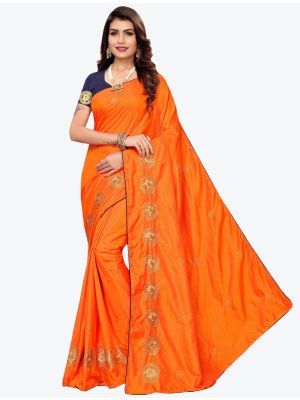 Orange Sana Silk Designer Saree small FABSA20931