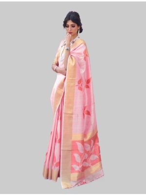 Light Pink Silk Designer Saree small FABSA20248