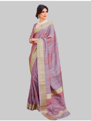 Light Purple Silk Designer Saree small FABSA20243