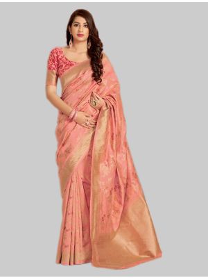 Pink Silk Designer Saree small FABSA20054