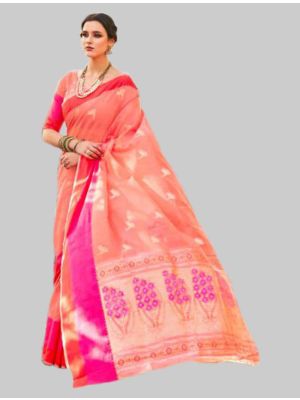 Pink silk Designer Saree small FABSA20073