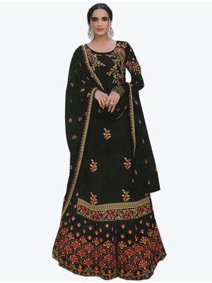 Black Faux Georgette Palazzo Suit with Dupatta small FABSL20231