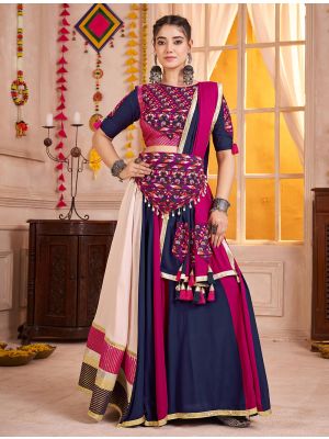 Multicolor Viscose Cotton Elegant Ready To Wear Lehenga small FABLE20486
