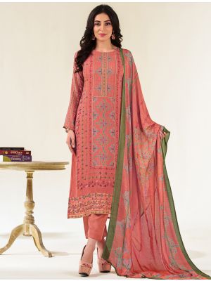 Peach Muslin Embroidered Ready To Wear Salwar Kameez FABSL22211