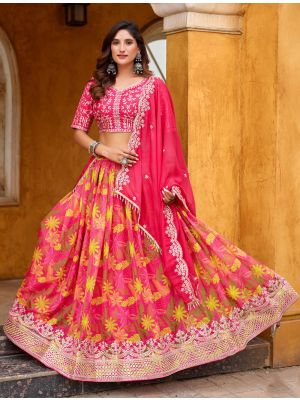 Pink Tabby Silk Embroidered Lehenga Choli small FABLE20468