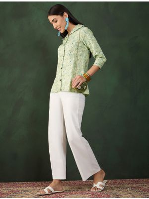 pista green rayon printed top fabku21019