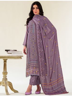 Purple Muslin Embroidered Ready To Wear Salwar Kameez FABSL22212