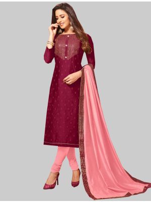 Magenta Pink Soft Silk Straight Suit with Dupatta small FABSL20036