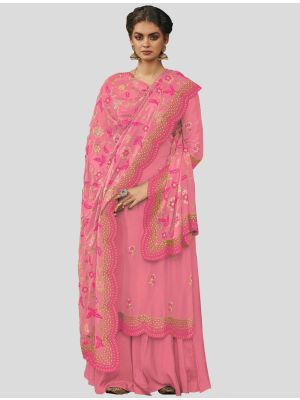 Pink Italian Silk Straight Suit with Dupatta small FABSL20011