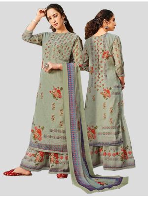 Pastel Green Georgette Straight Suit with Dupatta small FABSL20092