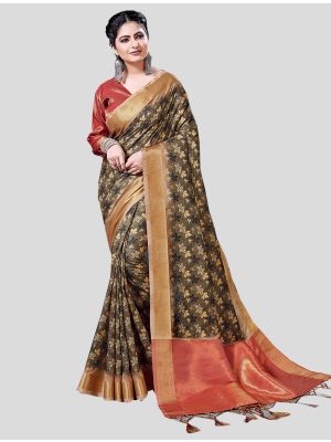 Beige Art Silk Designer Saree small FABSA20370