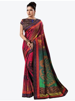 Multicolor Tussar Silk Slub Designer Saree small FABSA20327