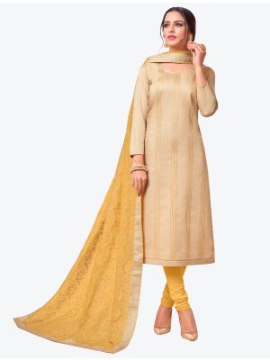Beige Soft Cotton Straight Suit with Dupatta small FABSL20149