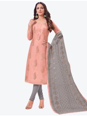 Dusty Pink Modal Silk Straight Suit with Dupatta small FABSL20143