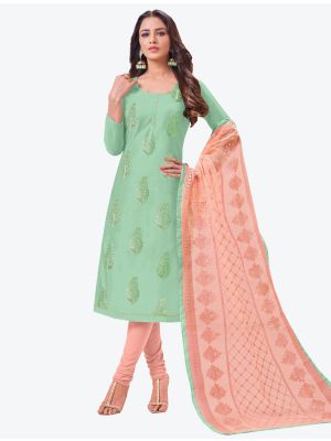 Sea Green Modal Silk Straight Suit with Dupatta small FABSL20144