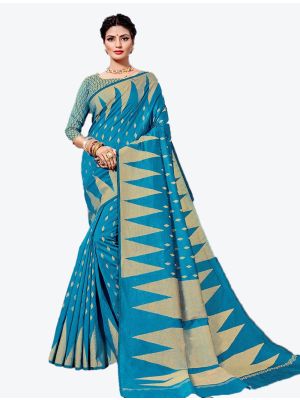 Blue Handloom Cotton Designer Saree FABSA20619