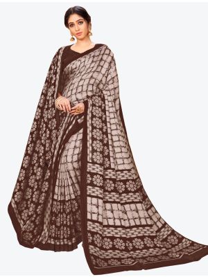 Brown Pashmina Designer Saree small FABSA20597