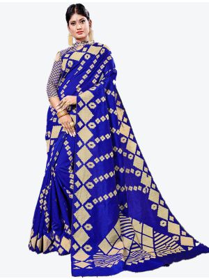 Royal Blue Handloom Cotton Designer Saree small FABSA20626