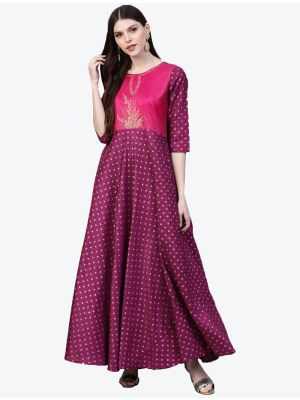 dark purple poly silk long kurti swatch fabku20288