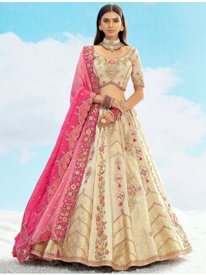 Rich Cream Silk Premium Designer Lehenga small FABLE20447