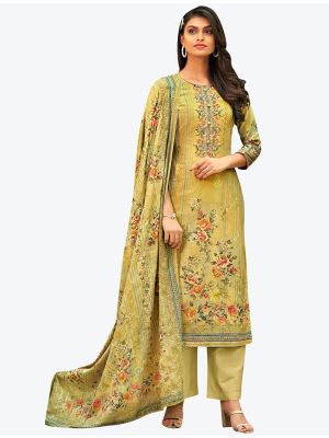 Pastel Yellow Premium Cotton Designer Palazzo Suit with Dupatta small FABSL20730