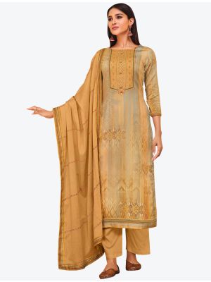 Sandalwood Jam Satin Designer Palazzo Suit with Dupatta FABSL20695