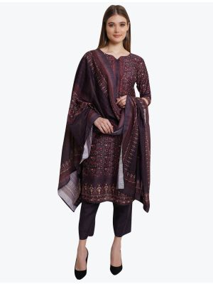 Deep Violet Modal Elegant Palazzo Suit with Dupatta small FABSL20984