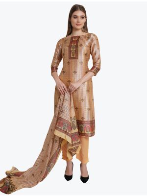 Striped Peach Silk Blend Elegant Palazzo Suit with Dupatta small FABSL20986