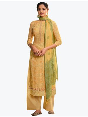 Pastel Yellow Premium Cotton Digital Printed Salwar Suit small FABSL21261