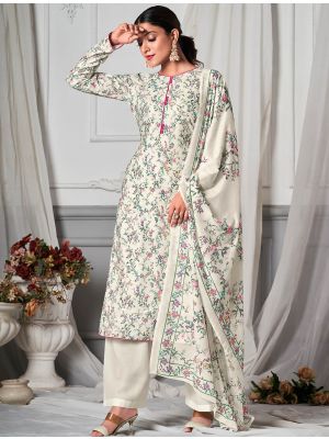 Ivory White Pure Cotton Digital Printed Salwar Kameez small FABSL21512
