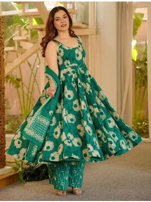 Teal Green Muslin Elegant Ready To Wear Salwar Kameez FABSL22496