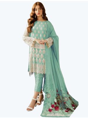 Blue Georgette Pakistani Suit with Dupatta small FABSL20223