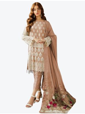 Light Coffee Georgette Pakistani Suit with Dupatta small FABSL20222