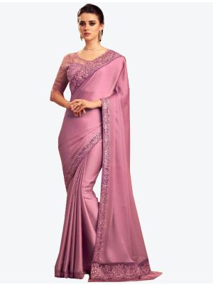 Light Purple Costa Silk Designer Saree small FABSA20966