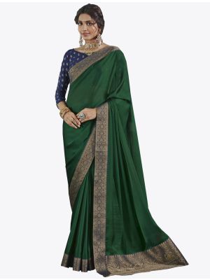 Green Chiffon Dyed Fabric Designer Saree small FABSA20725