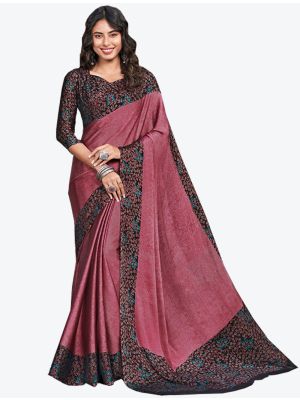 Pink Chiffon Designer Saree small FABSA20853