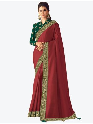 Maroon Soft Silk Designer Saree small FABSA20906