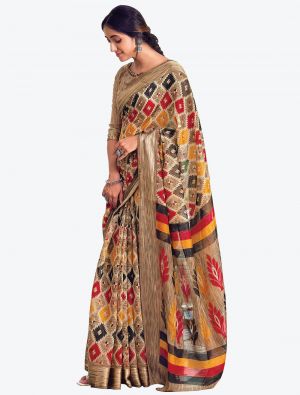 Multicolor Printed And Woven Pure Cotton Designer Saree small FABSA21189