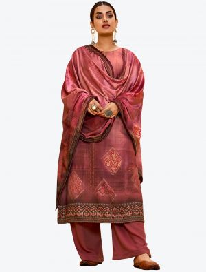 Deep Pink Soft Pashmina Designer Winter Suit with Dupatta small FABSL20606