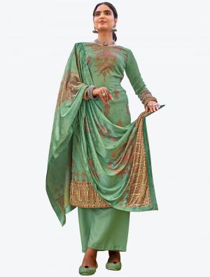 Pastel Green Pashmina Designer Winter Suit with Dupatta small FABSL20600